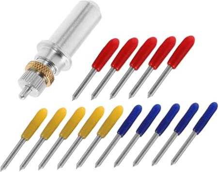 HOMSFOU 1 Ensemble Lame de Rechange Mini Cutter Vinyle avec Support Argenté Outil de Découpe Polyvalent pour Applications de Gravure Découpe de Film Réfléchissant