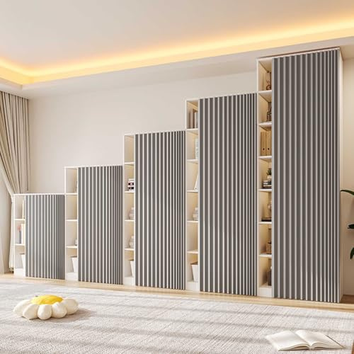 HLTQL Schrankvorhang Mit Schiene Schrankvorhang Zum Schieben Schlafzimmer KüChenschrank Vorhang Zum Schieben Regal Vorhang Ohne Bohren (#5, W50xH70cm)