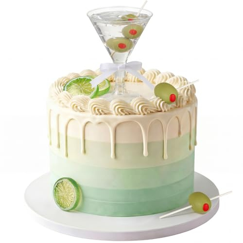 Leinuosen 15 Pcs Martini Cake Toppers Martini Themed Party Supplies