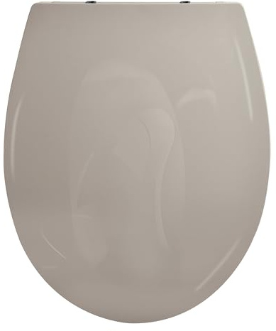 Spirella - Abattant WC Brooke PP 100% Recyclé - Frein de Chute Soft Close - 45.7 x 37.2 x 4 cm - Taupe Brillant - Design Adaptable Universel - Facile à Installer et Nettoyer