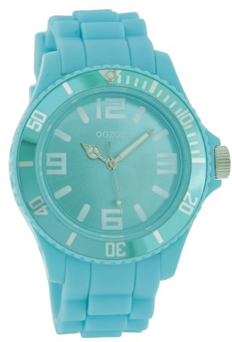 Oozoo Timepieces - XL Damenuhr mit Kautschukband - C4176 hellblau