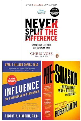 Never Split the Difference, Influence The Psychology of Persuasion, Pre-Suasion 3 Books Collection Set