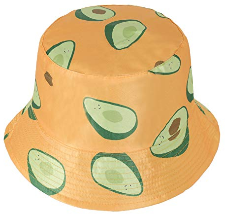 ZLYC Männer Frauen Sommer Fischerhüte Obst Hut, Avocado gelb, M