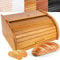 Creative Home Erle Brotkasten Holz | 38 x 28,5 x 17,5cm (+/-1cm) | Perfekte BrotBox für Brot Brötchen Kuchen | Brotkiste mit Roll-Deckel | Natürliche Brot-Kiste | Brotbehälter für Jede Küche