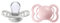 BIBS Supreme Schnuller 2er-Pack, BPA-frei, Symmetrischer Nippel. Silikon, Hergestellt in Dänemark. 0-6 Monate (2er Pack), Haze/Blossom