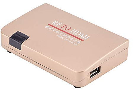Sorandy HF-zu-HDMI-Konverter, Stabiler HF-HDMI-Modulator-Adapter, All-Standard-Konverter-Analog-TV-Empfänger-Adapter mit Fernbedienung, für Projektoren, Multimedia-Unterricht(EU-Stecker)