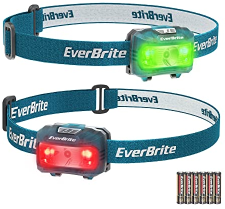 EverBrite Linterna Frontal LED, Linternas Cabeza 300 Lúmenes con Pilas, 5 Modos de Iluminación, Impermeable,65°Ajustable,Sensor Inteligente,Lampára de Cabeza Ideal para Correr, Acampar