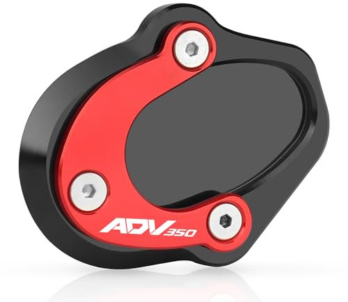 CXEPI Motorrad Seitenständer Vergrößern Fuß-Verbreiterung Ständer Platte Pad für ADV350 ADV 350 2021 2022 2023 2024,Rot