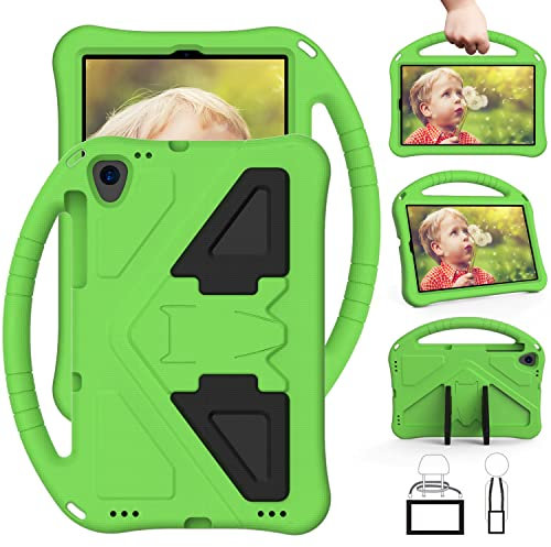 Eabhulie Étui pour Enfants pour Lenovo Tab M10 FHD Plus (2nd Gen) TB-X606F/Tab M10 HD 2020 X306X/F/Tab K10 2021 TB-X6C6F/L/X, Poignée et Support Housse de Protection Antichoc Vert