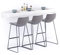 MOBILI FIVER, Barra de Bar Evolution 180x40, Fresno Blanco, Mesa Flotante para Bares y Restaurantes, Cocina, Made In Italy