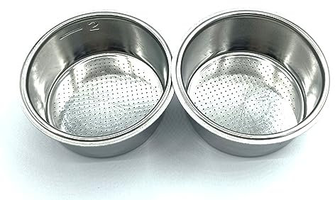 TJPoto Krups Filterkorb für Espressomaschinen, 2 Tassen, 51 mm, Ersatzteil, 2 Stück