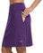 baleaf Damen Tennisrock Knielang Sportrock hoher Taille Golfrock Outdoorrock mit Tasche Lila XXL