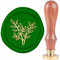 craspire Eukalyptus-Wachs-Siegel-Stempel Zweige Siegellack-Stempel Blätter 20 mm Retro Vintage Abnehmbarer Messing-Stempelkopf Mit Holzgriff Für Hochzeitseinladungen, Halloween, Weihnachten