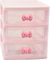 Carino scatola portaoggetti di colore rosa, organizer da scrivania, per bagno, camera da letto, gioielli, per riporre piccoli oggetti (3 strati (17,9 x 13,3 x 15,5 cm)
