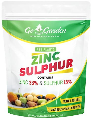 Go Garden Zinc Sulphate 33% Micronutrient Fertilizer All Purpose Powder for All Home-Plants, Garden & lawns 400 G
