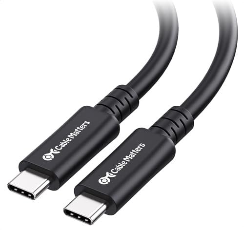 Cable Matters largo 20 Gbps Cable USB4 / Cable USB 4 de 3 m, vídeo 8K, carga 240 W, compatible con Thunderbolt 4/3 para iPhone 15 Pro Max, MacBook, XPS y Surface Pro