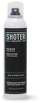 SHOTER spray impermeabilizante calzado - Protector para zapatillas, repelente de agua para zapatos, manchas, líquidos y lluvia. Cuida tu calzado de cuero, lona y gamuza.