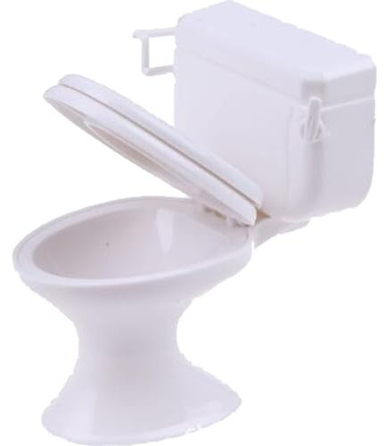 Babypobe Toilette Mini Toilettenpuppe Haus Badezimmer Toilettenspielzeug 2pcs 1:12 weiße Puppenhaus Toilettenpuppenhaus Badezimmer Möbel Mini Toilette Spielzeugkuchen -Top für Puppenhauszubehör