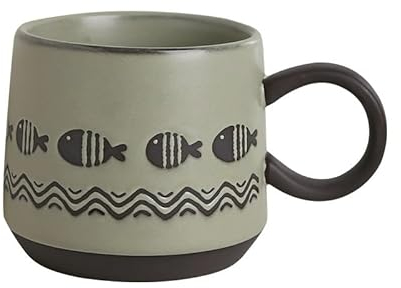 Unterglasurfarbene Tasse aus Keramik, Kaffeetassen, für Cappuccino, Latte, heißen Kakao oder heißen Tee – Geschenk für Geburtstag/Weihnachten/Valentinstag 450ML,1CY59-5