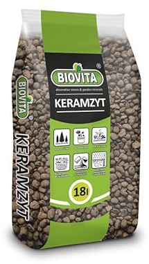 BirnePower Blähton Tongranulat Keramsit 8-16 mm Pflanzton Pflanzgranulat Mineral-Granulat Drainagematerial Sack 18L Hydro