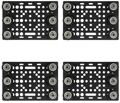 4 Stück Schwarz Eloxiertes Aluminium-Gantry-Board, Gantry-Platte für 20–80 Mm Schlitz-3D-Drucker, mit Riemenscheiben-Zubehör, Wesentliche 3D-Drucker-Teile