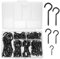115 Pcs Metal Small Screw-in Hooks - Ceiling, Cup, Hanging Hooks for Plants, Keys, Kitchen Cabinet Shelf - Black