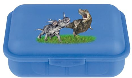 Emil Brotdose Schule Arbeit Kinder Junge & Mädchen Snackbox auch für Erwachsene Lunchbox mit Trennfach verstellbar BPA Frei (Dinosaurier)