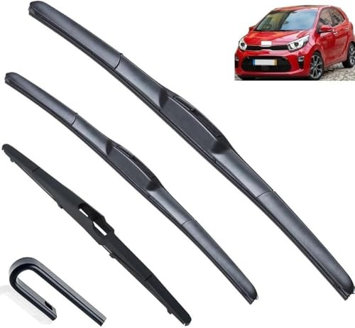 AnJWen Wischerblätter Für KIA Picanto MK3 2018-2023, Windschutzscheibe Scheibenwischer Vorne Hinten Fenster Wischer Scheibenwischer