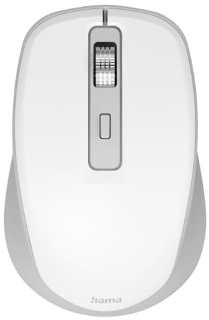Hama Maus kabellos, Bluetooth/Funk (Multi Device, optische Bluetooth Maus ohne Klickgeräusch, Funkmaus mit 7 Tasten, 800/1200/1600 DPI, KI Assistent, ideal als Computermaus, Laptopmaus) weiß
