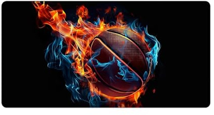 artslion Mouse Mat Large Mouse Pad 40x80cm Non-Slip Base Smooth Surface – Extended Desk Mat Flame Basketball Designs Gaming Mouse pad