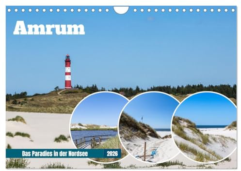 Amrum - Das Paradies in der Nordsee (Wandkalender 2026 DIN A4 quer), CALVENDO Monatskalender: Die atemberaubende Schönheit vom Nordsee Paradies Amrum in einem Kalender (CALVENDO Natur)