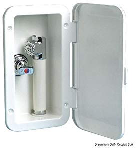 Osculati Duschbox m. Mischbatterie PVC-Schlauch 4 m Vertikal montiert