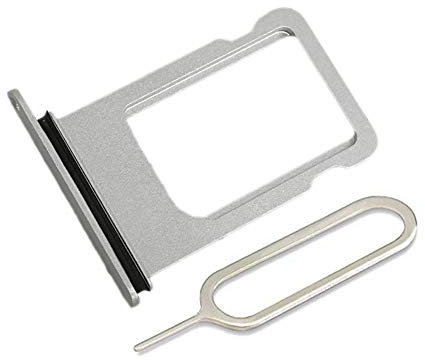 LIBAI-V Waterproof Sim Card Tray Replacement for iPhone 7 with Sim Ejector + Cloth (Silver)