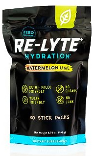 REDMOND Re-Lyte Hydration Electrolyte Powder Mix, Watermelon Lime (30 Stick Packs)