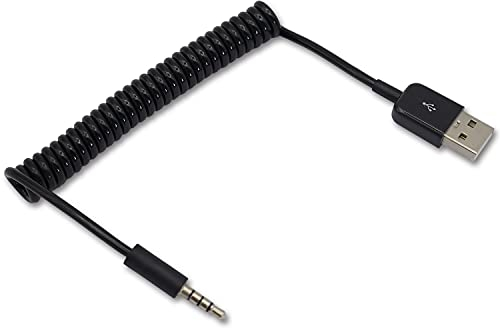 Casoter Aux Audio Cable, USB to 3.5mm Jack Audio Adapter, USB 2.0 Male Data Sync and Charge Cable, for MP3 MP4 Players Voice Recorder and Speaker