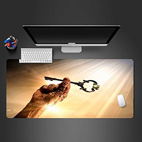KJXNED - Tapis de Souris Gaming XXL 800x300 mm Clé De Temps Gamer Mouse Pad Surface Antiderapant Base en Caoutchouc Antidérapante pour Gamer PC et Ordinateur Portable