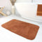 Wecon Home Moderner Flauschiger und waschbarer Badezimmerteppich aus Baumwolle - Ole (60 x 100 cm, Terracotta)