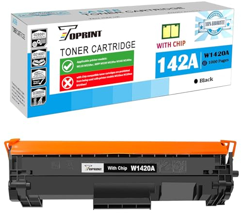 TOPRINT [ MIT CHIP ] 142A W1420A Kompatible Tonerkartusche 1000 Seiten Schwarz für H P Laserjet M110 M110w MFP M139 M140 M140w Drucker, Funktioniert Nicht mit H P+ Drucker (mit e Modell)