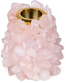 Haussammlung Natürlicher Kristall-Achat-Teelicht-Kerzenhalter, Heimdekoration, 300–500 Gramm Raumdekoration (Color : Rose Quartz)