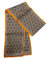 GIMIRO Satin Seidenschal Doppelschichten 150 x 16cm Krawatte Blumen Taillengürtel für Blazer, Mantel, Kleid (65# E Orange - Navy - Brown 145x14)