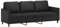 ULUYYUC Sofa Bed Bodensofa Schlafcouch Ecksofa - 3-Sitzer-Sofa Schwarz 180 cm Kunstleder für Party Garten Lounge Terrasse