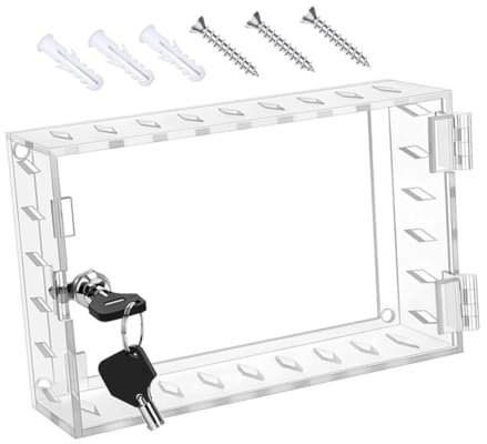 Housoutil Thermostat Lock Box Guard for Wall-Mounted Thermostat Key Protection Case for Home Use