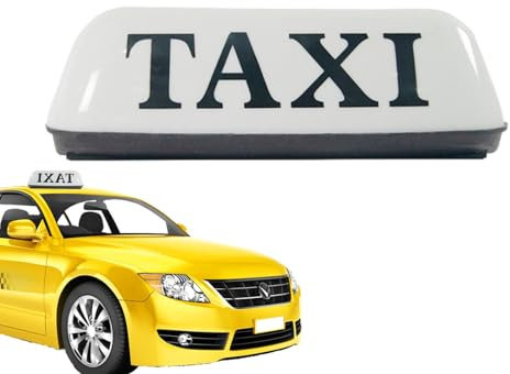 Taxi -Dachschild - LED -Taxi -Leuchtdachlampe, klassisches Taxi -Top -Schild | 12V Retro -Taxischild für Auto, beleuchtete Taxi -Indikator, universelles Taxi -Dachlicht für Mitfahrer, Taxifahrer und p