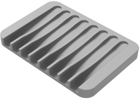 JIADEXIN Portasapone in Silicone Grigio - PortaSapone Autodrenante Supporto per Sapone Antiscivolo Portasapone Scatola per Bagno, Cucina, Lavandino, Viaggio