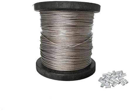 WANGSHAOWEI Stahlseil Edelstahl Flexible Weiche Draht Seil Kabel Ozean Salzwasser Angelschnur 0,3-3mm Durchmesser Drahtseil(3MM 7X7 20Meters)