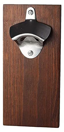 VAYEODEYU Sacacorchos, Abrebotellas magnético de pared con recogedor de tapones, plateado, 19 x 9 x 3 cm