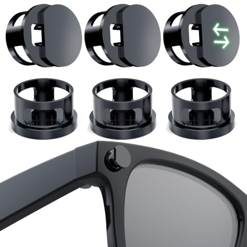 seynli 6 Pack LED Abdeckung für RayBan Meta Wayfarer, Skyler, Oakley Intelligente Brillen, Kamera-Anzeigeleuchtenabdeckung speziell für Meta Gen 2-Brillen, Kompakt und tragbar, Schwarz