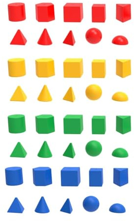 Wmqbjta 40 Stück 3D Formen Geometrische Körper für Kindergarten, Zuhause, Vorschule