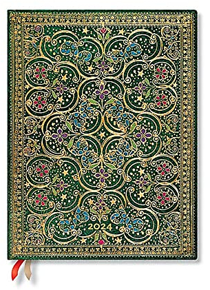 Paperblanks Flexi 12-Monatskalender 2024 Sternstunde, Day-at-a-Time - Ultra (230 x 180), Englisch (Feiertage International)