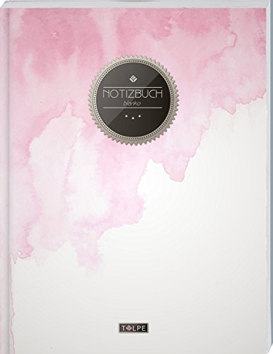TULPE Blanko Notizbuch A4 „C084 Aquarell“ (140+ Seiten, Vintage Softcover, Seitenzahlen, Register, Weißes Papier - Dickes Notizheft, Skizzenbuch, Zeichenbuch, Blankobuch, Sketchbook)